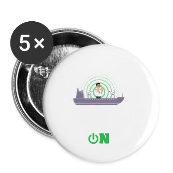 Sonar Mode On Marine Biology Scientist - Buttons klein 25 mm (5er Pack) - Weiß - Vorne