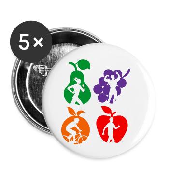 Healthy fruit healthy sports dietiste - Buttons small 1''/25 mm (5-pack) - white - Front