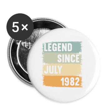 Born July 1982 40 years 40s 40th birthday - Buttons small 1''/25 mm (5-pack) - white - Front
