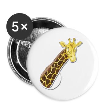 the looking giraffe - Buttons small 1''/25 mm (5-pack) - white - Front