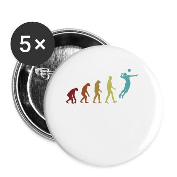Volleyball Evolution Volleyballspieler Volleyball - Buttons klein 25 mm (5er Pack) - Weiß - Vorne