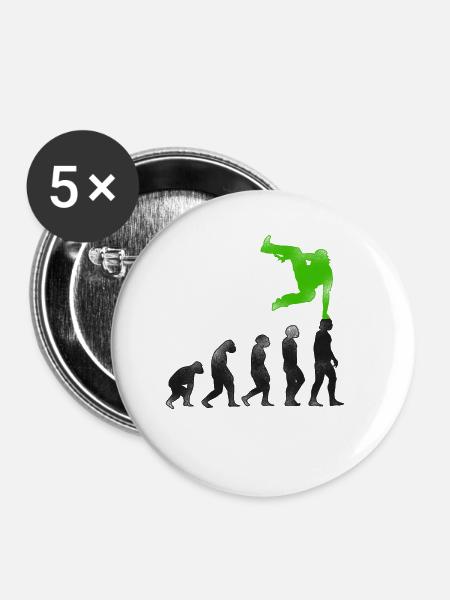 Parkour Free Running Traceur - Buttons klein 25 mm (5er Pack) - Weiß
