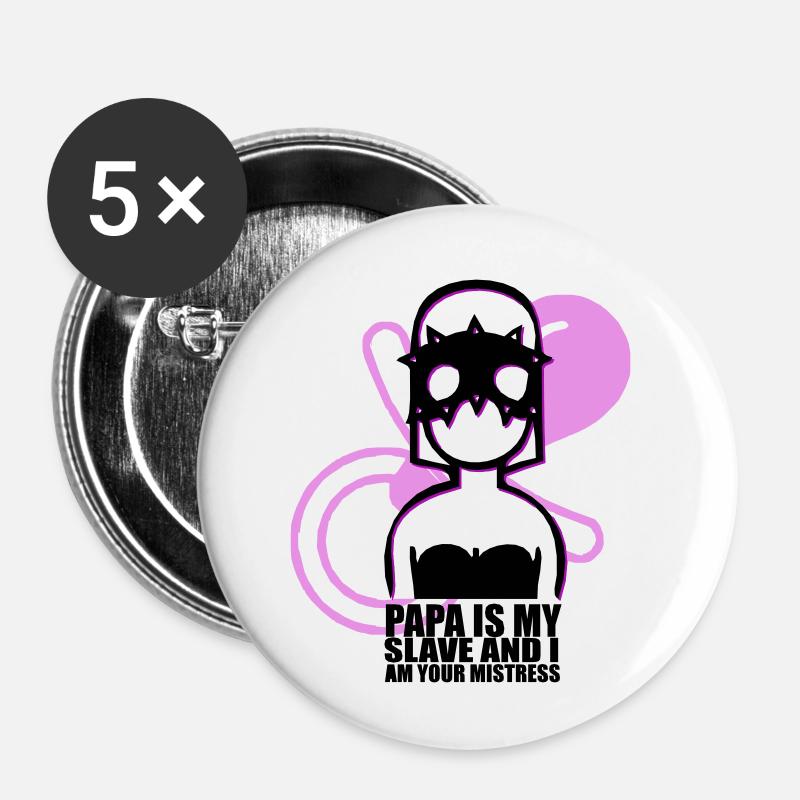 Bébé-Trois - Lot de 5 petits badges (25 mm) - blanc