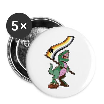 LGBTQ Flag - Dinosaur Bear - Buttons small 1''/25 mm (5-pack) - white - Front