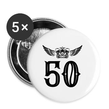 Couronne de 50 numéros - Lot de 5 petits badges (25 mm) - blanc - Devant