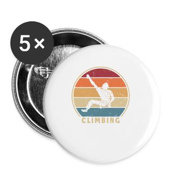 Retro Climbing Bouldering Indoor Speed Sport Free - Buttons small 1''/25 mm (5-pack) - white - Front
