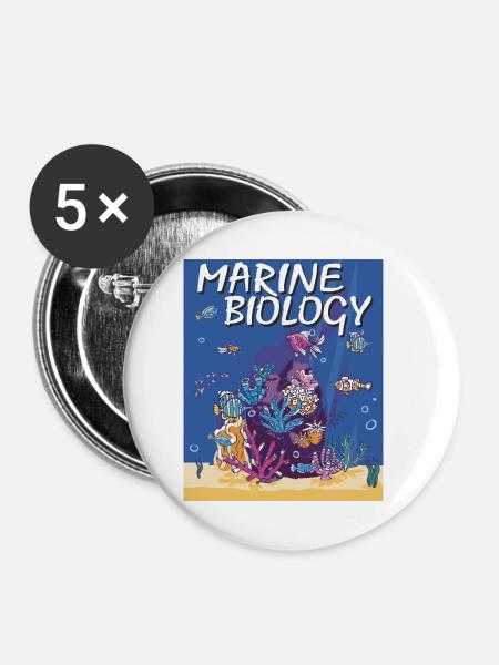 MARINE BIOLOGY - Buttons klein 25 mm (5er Pack) - Weiß