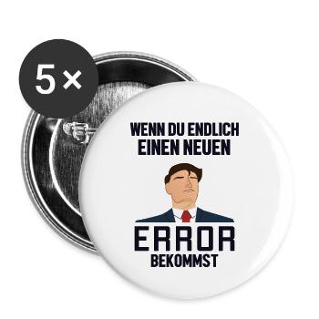 Neuen Error Bekommen Developer Coder Programmierer - Buttons klein 25 mm (5er Pack) - Weiß - Vorne