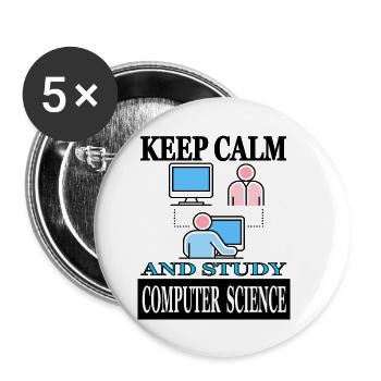 Informatik Student Computerlinguistik studieren - Buttons klein 25 mm (5er Pack) - Weiß - Vorne