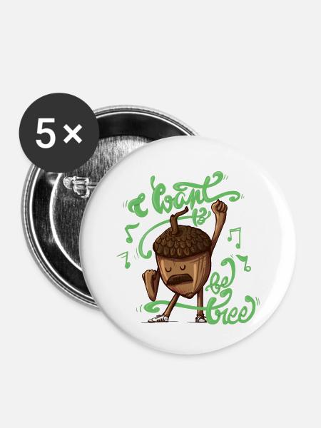 Baum sein - Buttons klein 25 mm (5er Pack) - Weiß