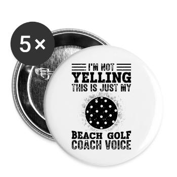 I Don't Scream - Beach Golf Coach - Buttons small 1''/25 mm (5-pack) - white - Front