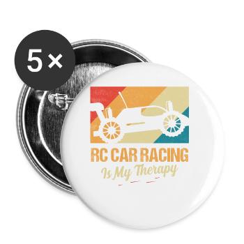 RC Car Racing est ma thérapie Modèle de voiture à distance Cont - Lot de 5 petits badges (25 mm) - blanc - Devant