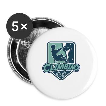 Climbing Logo Sport Free Alpine Outdoor Speed - Buttons small 1''/25 mm (5-pack) - white - Front