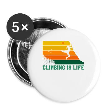 Climbing is Life Outdoor Speed Sport Free Alpine - Buttons small 1''/25 mm (5-pack) - white - Front
