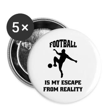 Fußball Fußballspieler Fußballer Fußballtrainer - Buttons klein 25 mm (5er Pack) - Weiß - Vorne