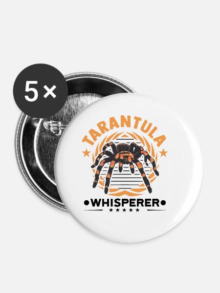 Tarantelflüsterer Tarantula Whisperer - Buttons klein 25 mm (5er Pack) - Weiß