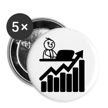 Chart stock market trader - Buttons small 1''/25 mm (5-pack) - white - Front