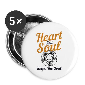 Heart And Soul Keeps The Goal Fußballgott - Buttons klein 25 mm (5er Pack) - Weiß - Vorne