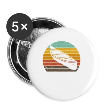 Rétro Kayak Canoë Amateurs Drôle De Kayak - Lot de 5 petits badges (25 mm) - blanc - Devant