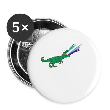 LGBTQ Gay Flag - Dinosaurs - Buttons small 1''/25 mm (5-pack) - white - Front