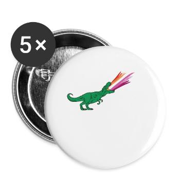 LGBTQ Lesbian Flag - Dinosaurs - Buttons small 1''/25 mm (5-pack) - white - Front