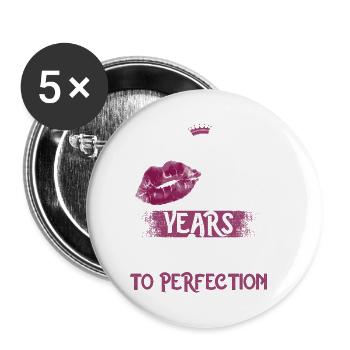 18 ans fille 18 bday Princesse 18 anniversaire - Lot de 5 petits badges (25 mm) - blanc - Devant
