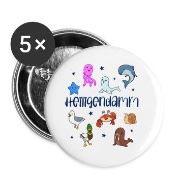 Süße Tiere in Heiligendamm - Buttons klein 25 mm (5er Pack) - Weiß - Vorne