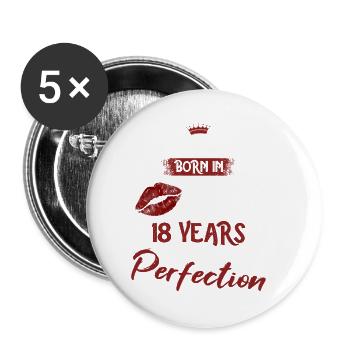 18ème anniversaire 18 ans de perfection Princesse 2005 - Lot de 5 petits badges (25 mm) - blanc - Devant