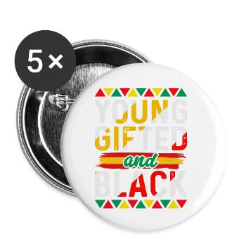 Black History Month Black History American - Buttons small 1''/25 mm (5-pack) - white - Front