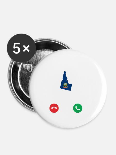 Idaho - Buttons klein 25 mm (5er Pack) - Weiß