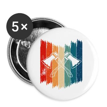Vintage Axe Throwing Retro Axe Throwing - Buttons small 1''/25 mm (5-pack) - white - Front