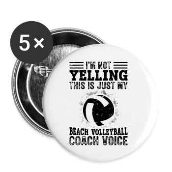 I Don't Scream - Beach Volleyball Coach - Buttons small 1''/25 mm (5-pack) - white - Front