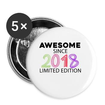 Fantastic since 2018 - Vintage 2018 - Buttons small 1''/25 mm (5-pack) - white - Front