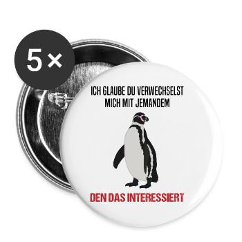 Pinguin Sarkastischer Spruch Lustiges Geschenk - Buttons klein 25 mm (5er Pack) - Weiß - Vorne