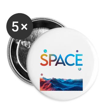 Großer Fan des Weltraums sowohl Outer Personal Space Wortspiel - Buttons klein 25 mm (5er Pack) - Weiß - Vorne