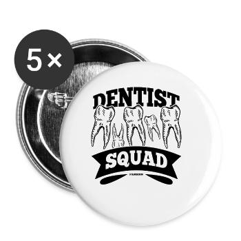Dentist Squad Caries Mouth Dentist - Buttons small 1''/25 mm (5-pack) - white - Front