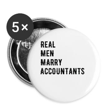 Echte Männer Heiraten Buchhalter - Buttons klein 25 mm (5er Pack) - Weiß - Vorne