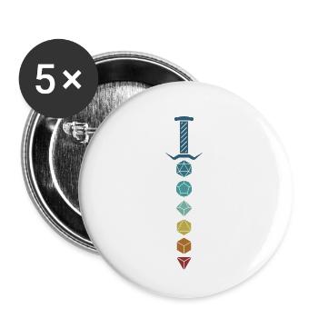 Game Master RPG GM Boardgame Roleplayer Pen and - Buttons small 1''/25 mm (5-pack) - white - Front