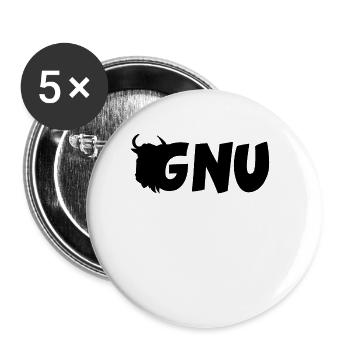 Gnous Antilope Afrique Amoureux des animaux - Lot de 5 petits badges (25 mm) - blanc - Devant