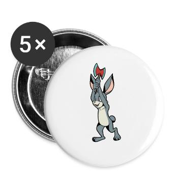 Axe Throwing Rabbit - Axe Throwing - Buttons small 1''/25 mm (5-pack) - white - Front