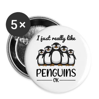 Pinguin Liebhaber Spruch Lustiges Geschenk - Buttons klein 25 mm (5er Pack) - Weiß - Vorne