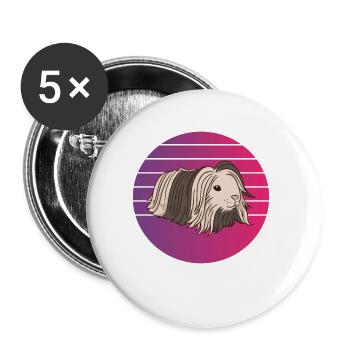 Guinea Pig Vintage Retro Guinea Pig - Buttons small 1''/25 mm (5-pack) - white - Front