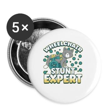 Handicap Wheelchair Design for an Amputation - Buttons small 1''/25 mm (5-pack) - white - Front