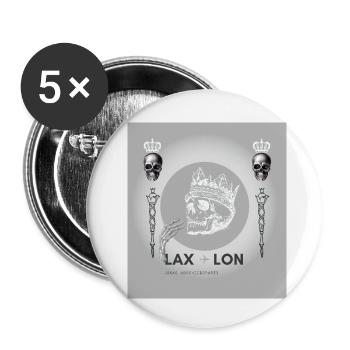 Crâne de voyageur en argent - Lot de 5 petits badges (25 mm) - blanc - Devant
