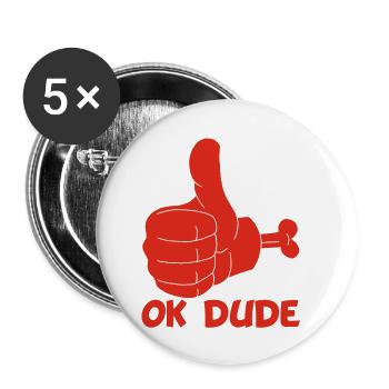 Ok mec ! (rouge) - Lot de 5 petits badges (25 mm) - blanc - Devant