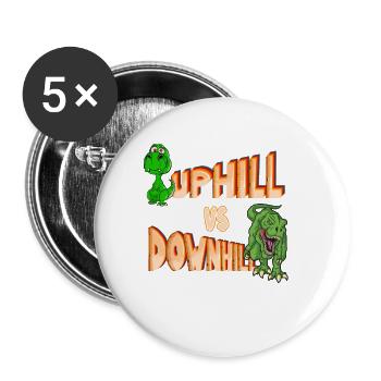 Dino weint beim Uphill und wird beim Downhill zum - Buttons klein 25 mm (5er Pack) - Weiß - Vorne
