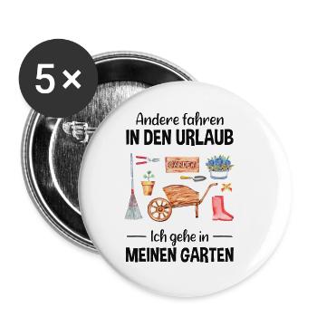 Garten Urlaub Lustiger Spruch Gärtner Geschenkidee - Buttons klein 25 mm (5er Pack) - Weiß - Vorne