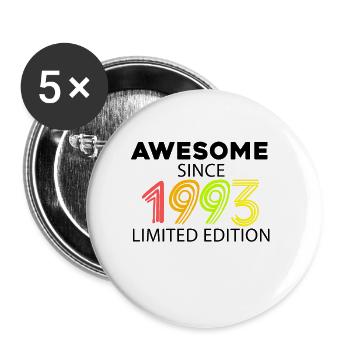 Fantastique depuis 1993 - né en 1993 - Lot de 5 petits badges (25 mm) - blanc - Devant