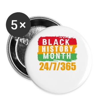 Black History Month Black History American - Buttons small 1''/25 mm (5-pack) - white - Front