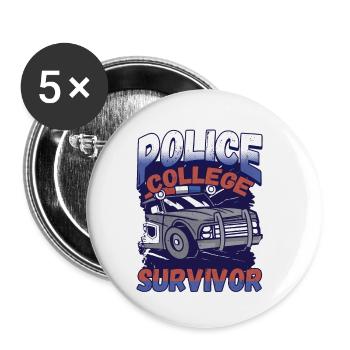 Law Enforcment Design for a Police Officer - Buttons small 1''/25 mm (5-pack) - white - Front